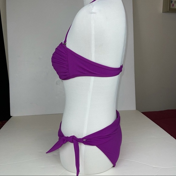 KORAL Swim Bikini Set Bandeau Top Tie Bottoms S/M - Picture 4 of 17